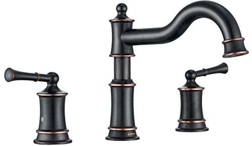 WINKEAR Roman Bathtub Faucet Deck Mount Tub Faucet for Bathroom Widespread Elegant Classic Spout with 3 Holes 2 Handle Valve Cartridge Included ORB - Image 1