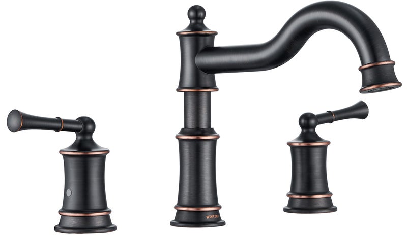 WINKEAR Roman Bathtub Faucet Deck Mount Tub Faucet for Bathroom Widespread Elegant Classic Spout with 3 Holes 2 Handle Valve Cartridge Included ORB - Image 2