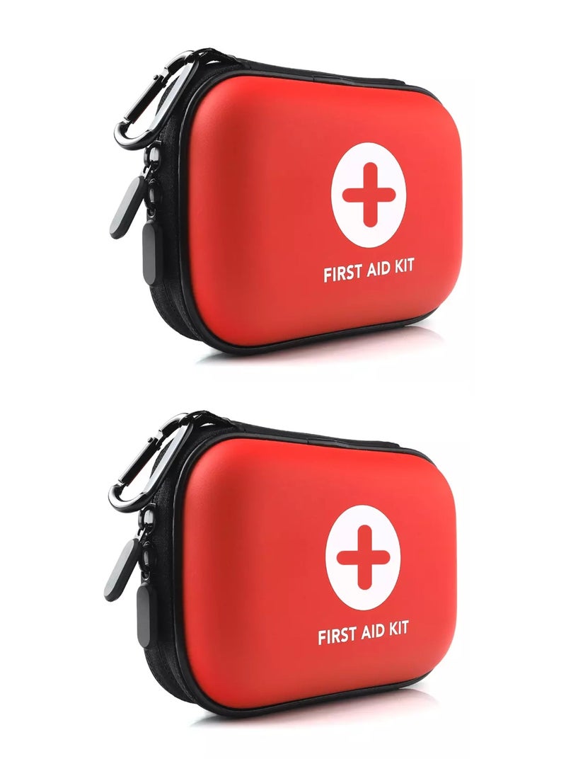 Yuwell 132 Pcs First Aid Kit + Survival kit For Treat, Protect Minor Cuts, Scrapes Multipurpose Use For Home, Office, Car, School Emergency First Aid Kits For Outdoor Camping & Sports (2 Pack)  - Image 1