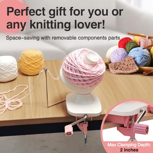 Essovee Yarn Ball Winder Efficiently Yarn Cake Winder with Lower Noise for Crochet Knitting Combo Easy Installation 35 oz Portable Spinner for Crocheting - Image 3