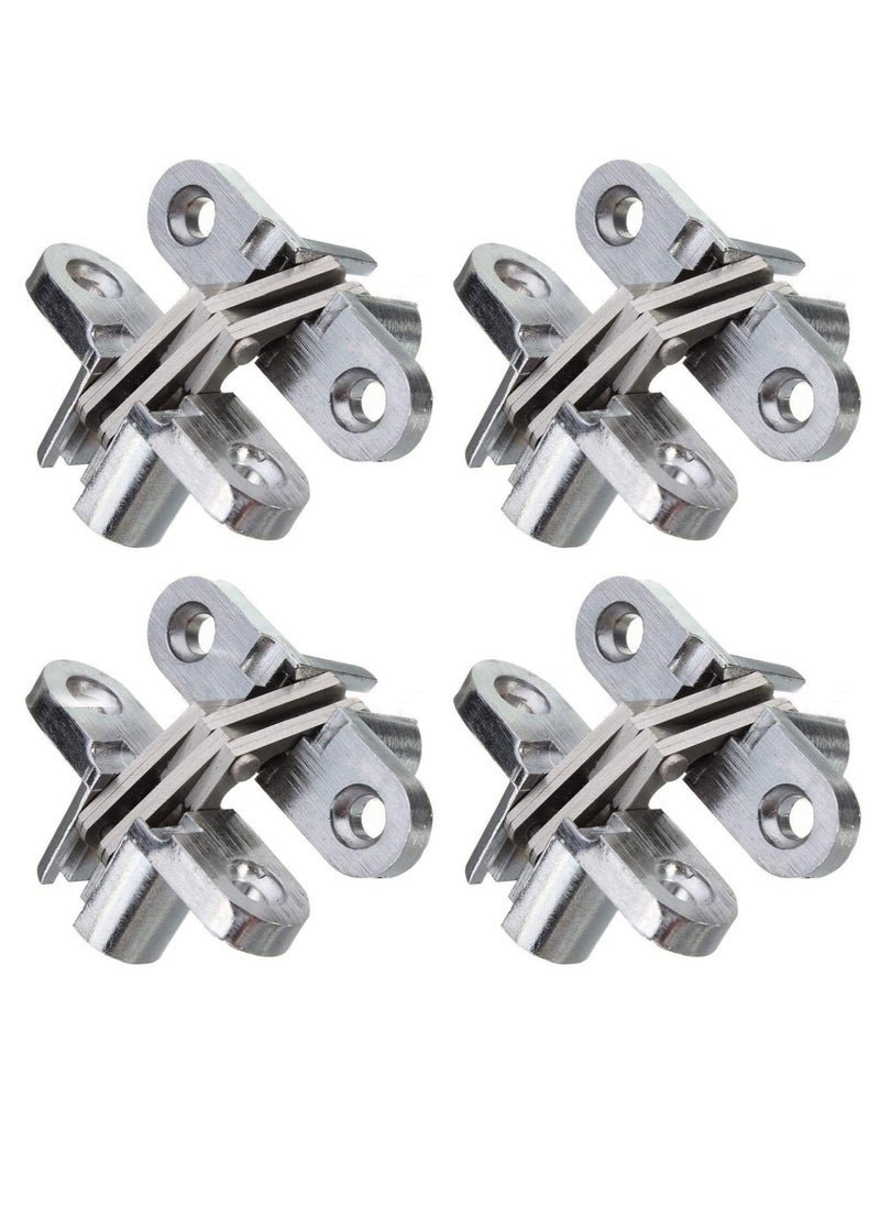 Generic - 2 Pairs of Stainless Steel Hidden Cabinet Hinges with Screws for Invisible Doors, Ideal for Cabinets, Furniture, Drawers, and Windows - Leaf Height 1-3/4 Inches - Image 1