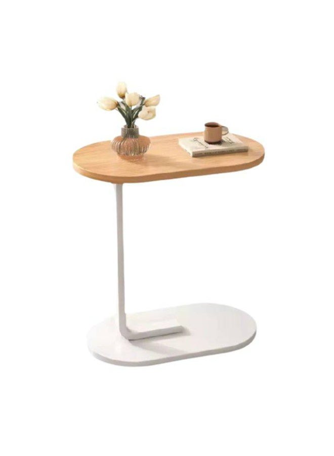 ترابيزة جانبية مودرن بشكل حرف C سطح بيضاوي أنيق + رجل معدن قوية = شياكة وعملية في مكان واحد! تنزلق تحت الكنب أو السرير بسهولةمثالية للقهوة، اللابتوب أو كتابك المفضل تصميم عصري يضيف لمسة ديكور لأي ركن - Image 4