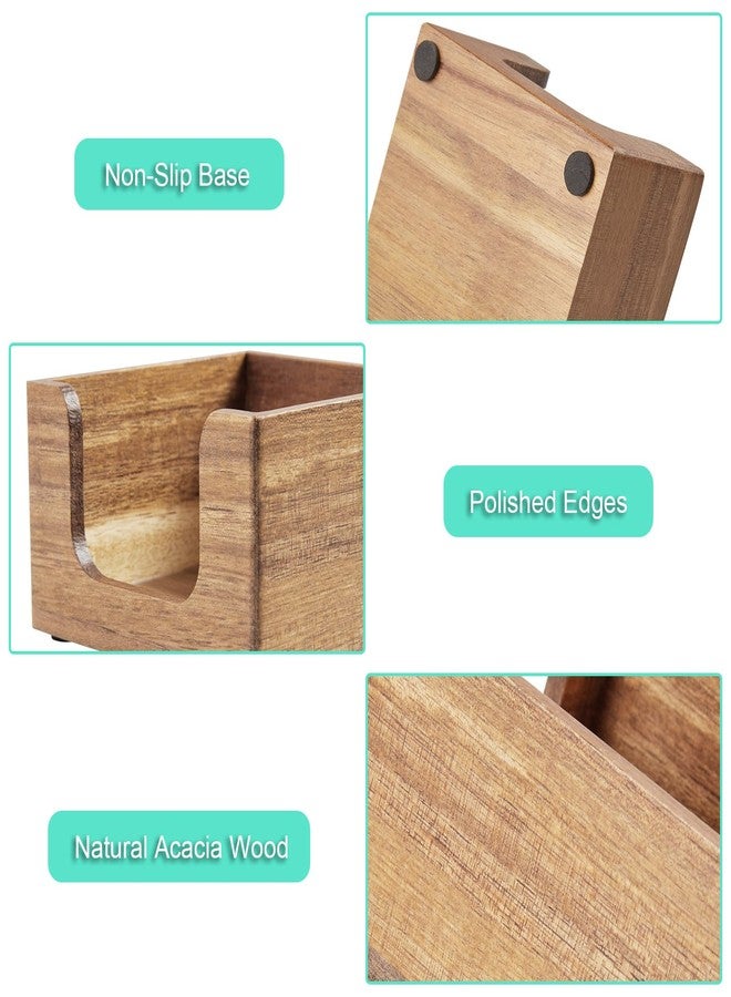 Bivvclaz حامل ملاحظات لاصقة، موزع ملاحظات لاصقة من خشب الأكاسيا، حامل دفاتر ملاحظات ذاتية اللصق، منظم موزع حامل دفاتر الملاحظات لمستلزمات المكتب المدرسي - Image 4