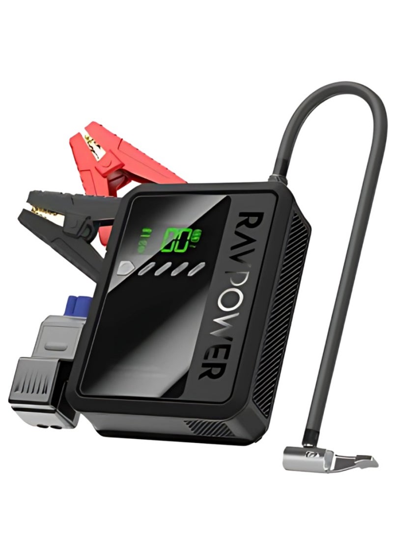 مشغل بطارية السياره بقوة 8000 ملى أمبير + منفاخ