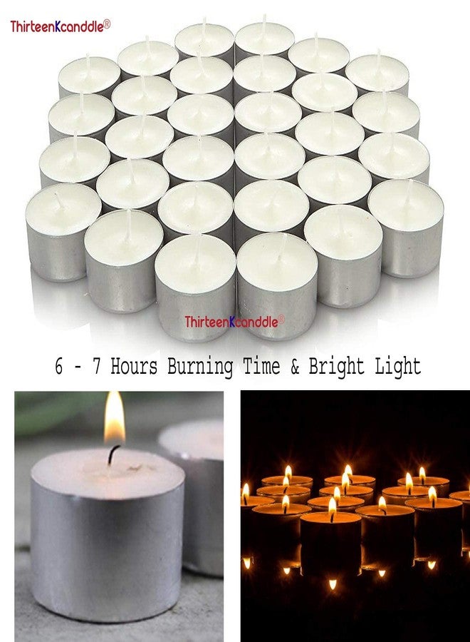 ThirteenKcanddle Refined Wax Tea Light Candles Tealight Long Burning 7 Hours Pack of 13, 130 Pcs Unscented White (130) - Image 4