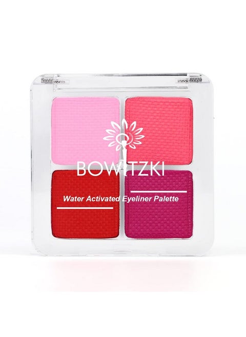 Water Activated Eyeliner Palette Graphic Eye Liner Smudge Proof Hydra Liner4 Colors (Red)