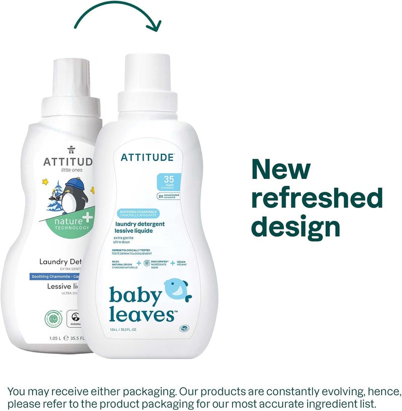 ATTITUDE Laundry Detergent, Natural & Hypoallergenic, Soothing Chamomile, 35 Loads, 1.05 L - Image 1