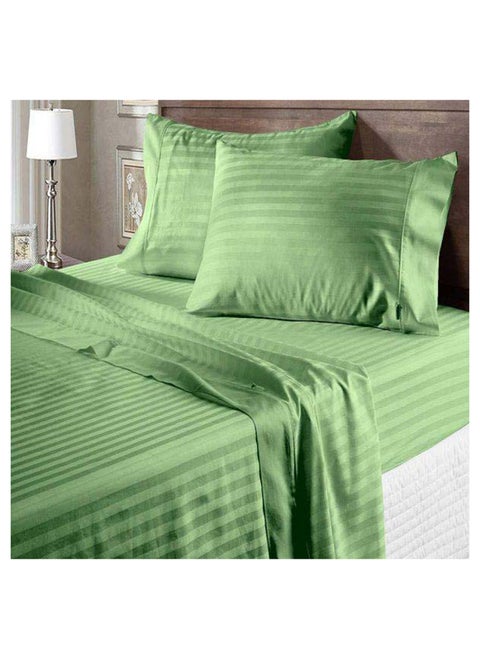 HOTEL COLLECTION GREEN King Flat Sheet with 2 Pillow Cases 240x280 cm