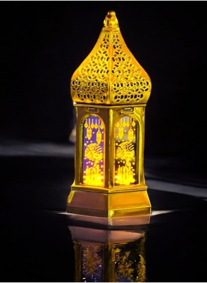 Ramadan Decorative LED Light Lanterns Gold Color Light