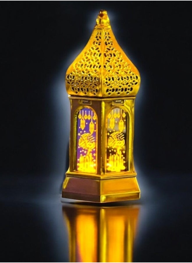 Ramadan Decorative LED Light Lanterns Gold Color Light