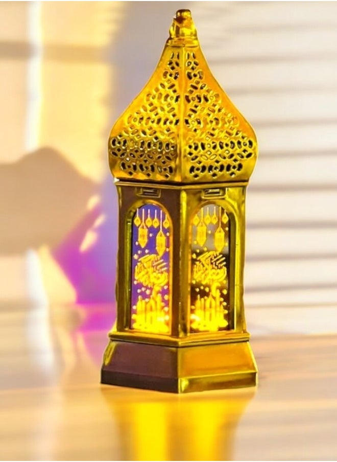 Ramadan Decorative LED Light Lanterns Gold Color Light