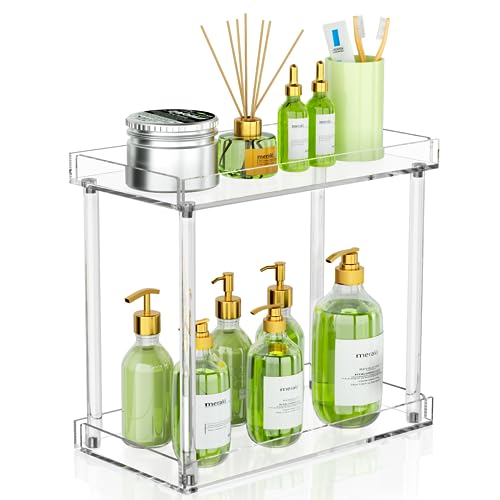 NPPLUS Acrylic Bathroom Counter Organizer, 2-Tier Tray Vanity Counter Organizer, Home Storage Holder for Makeup, Cosmetics & Perfume - Image 1