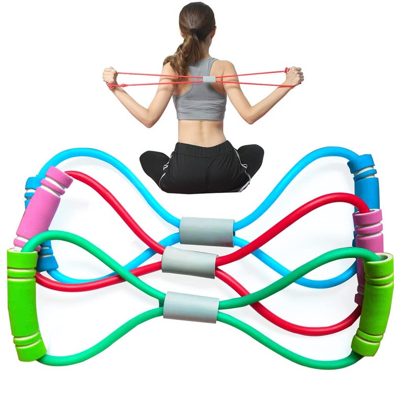 AIYAYI Fitness 8 Yoga Pulling Rope Resistance Band Arm Resistance Bands Workout Chest Arm and Shoulder Stretch Bands Exercise Equipment - Image 2