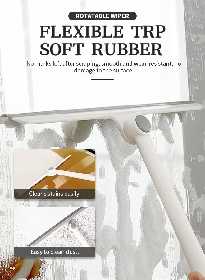 360° Rotating Glass Cleaning Scraper, Mirror Cleaner With Hook Hole, Kitchen Oil Stain Cleaner, Detachable Magic Broom, Tpr Soft Adhesive Strip, For Doors And Windows, Range Hoods, Floors, Walls, Cars - Image 2