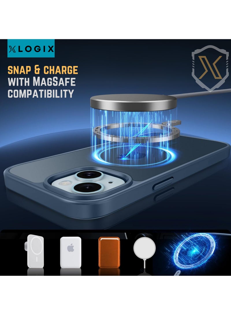 XLogix FrostX for iPhone 15 Case, Frosted Blue - Slim Protective Cover with MagSafe Compatibility | Shockproof & Scratch-Resistant Design, FrostX Series - Image 3