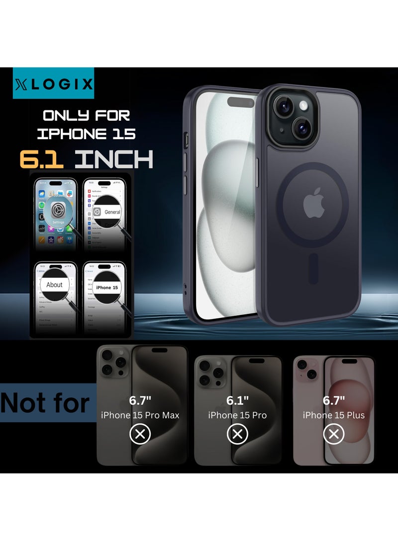 XLogix FrostX for iPhone 15 Case, Frosted Blue - Slim Protective Cover with MagSafe Compatibility | Shockproof & Scratch-Resistant Design, FrostX Series - Image 4
