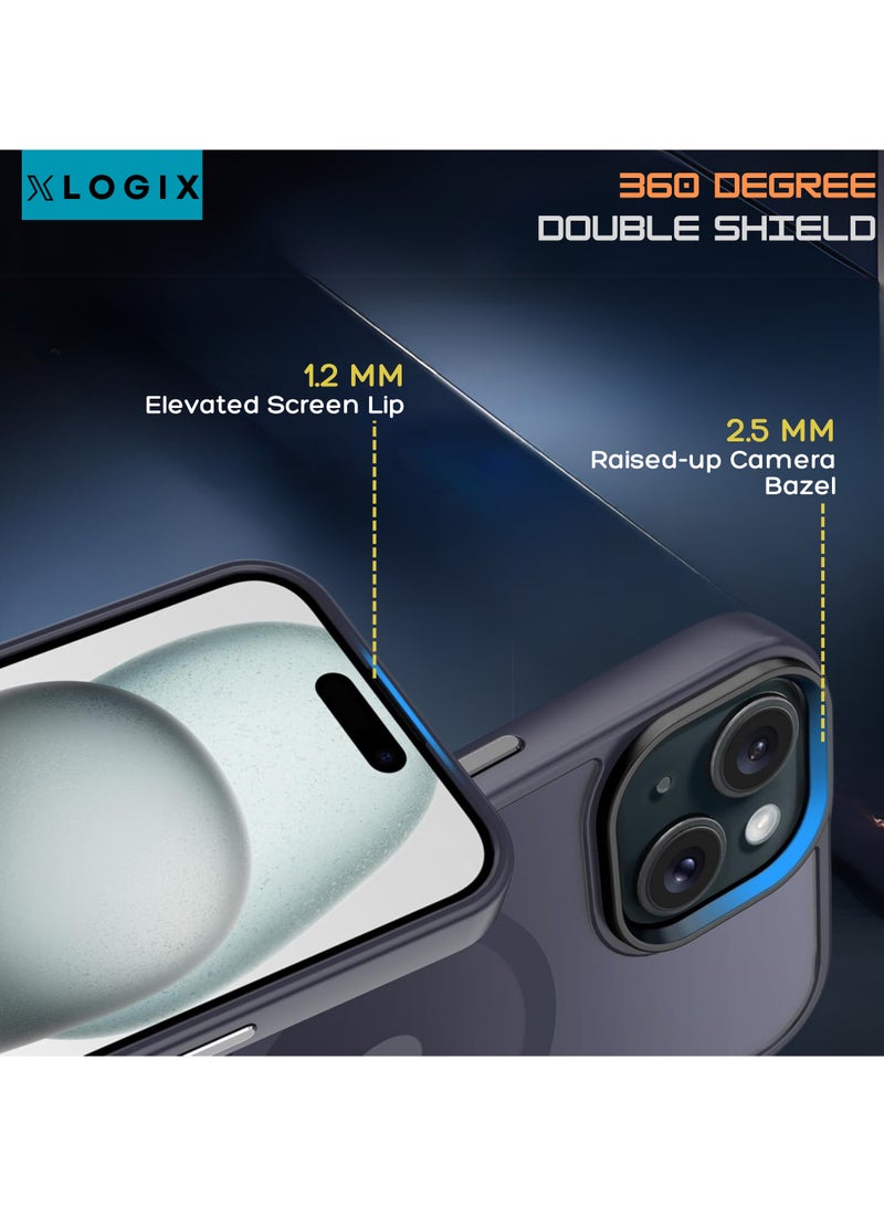 XLogix FrostX for iPhone 15 Case, Frosted Blue - Slim Protective Cover with MagSafe Compatibility | Shockproof & Scratch-Resistant Design, FrostX Series - Image 5