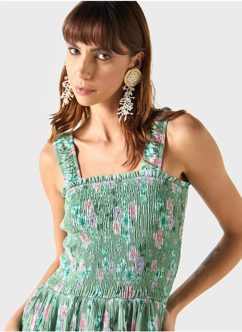 2Xtremz Ruffle Floral Ruched Dress