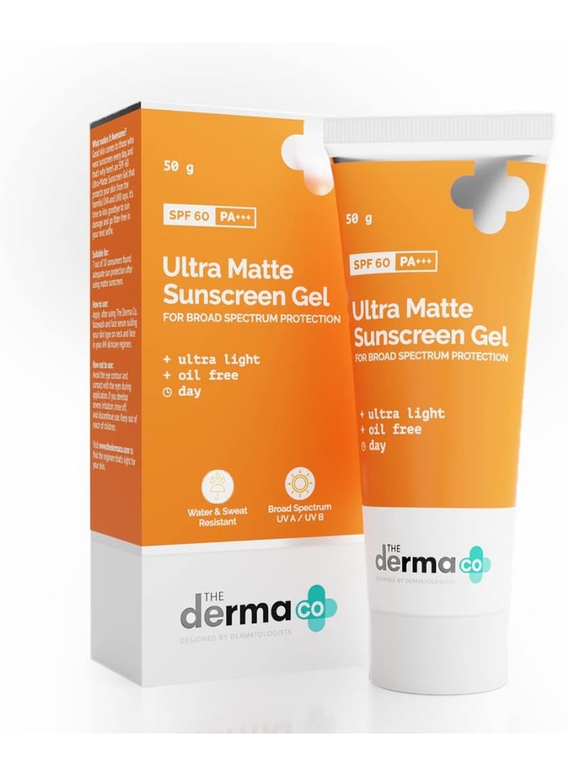 The Derma Co. Ultra Matte Sunscreen Gel With SPF 60 PA+++ 50g - Image 1