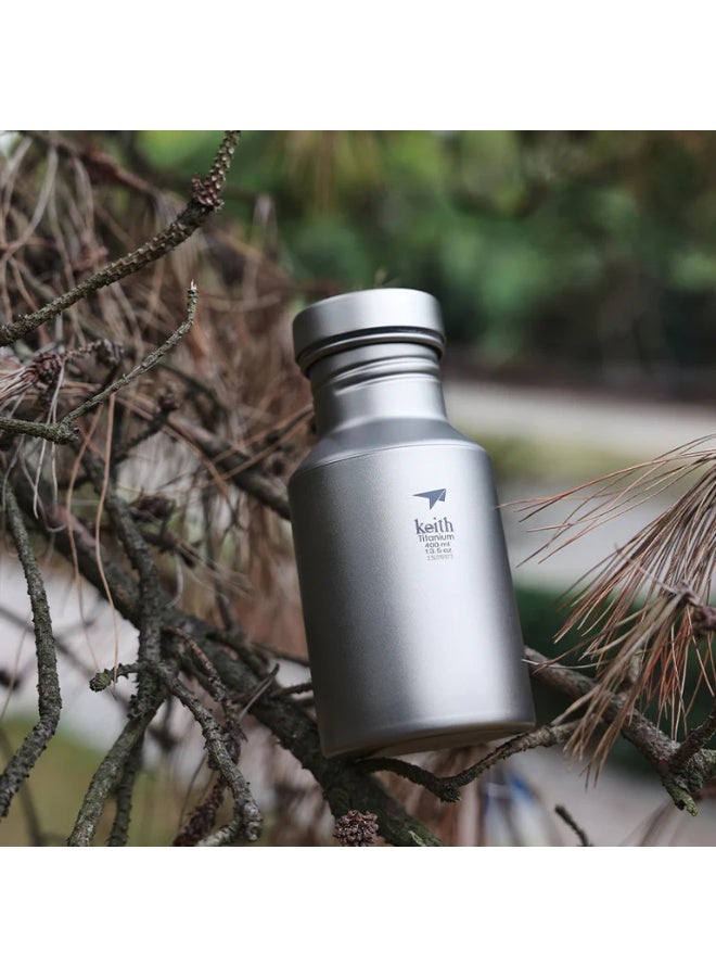 KEITH Titanium Ti3030 Plastic-Free Sport Bottle 400ml, Pure Titanium Lightweight Water Bottle with Leakproof Cap - Image 3
