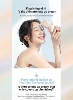 numbuzin Numbuzin No.3 Porcelain Base-Skip Tone Up Beige - Powdery Finish with Light, Natural Coverage in Beige Tint for a Flawless Complexion | Korean Skincare, 50ml  - Image 5