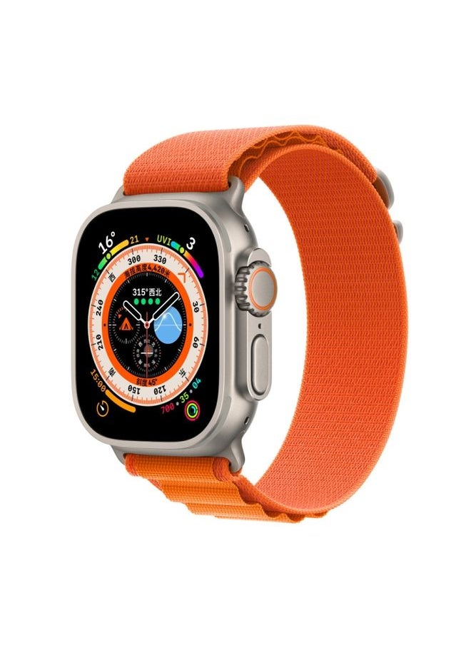 Generic - Replacement Strap Nylon Loop Watch Band For Apple Watch Ultra & Ultra 2 49mm / Series 9&8&7 45mm / SE 2&6&SE&5&4 44mm Orange - Image 1
