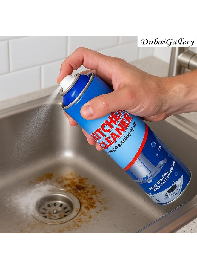 DubaiGallery Instant Action Kitchen Degreaser Aerosol, Designed to Eliminate Tough Grease, Sticky Residue and Kitchen Dirt, Safe for Most Hard Surfaces, Quick Cleaning Results, Easy to Apply Spray Formula, Household and Commercial Cleaning Essential, 500ml - Image 3