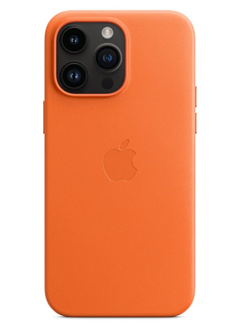Apple iPhone 14 Pro Max Leather Case with MagSafe Orange - Image 1