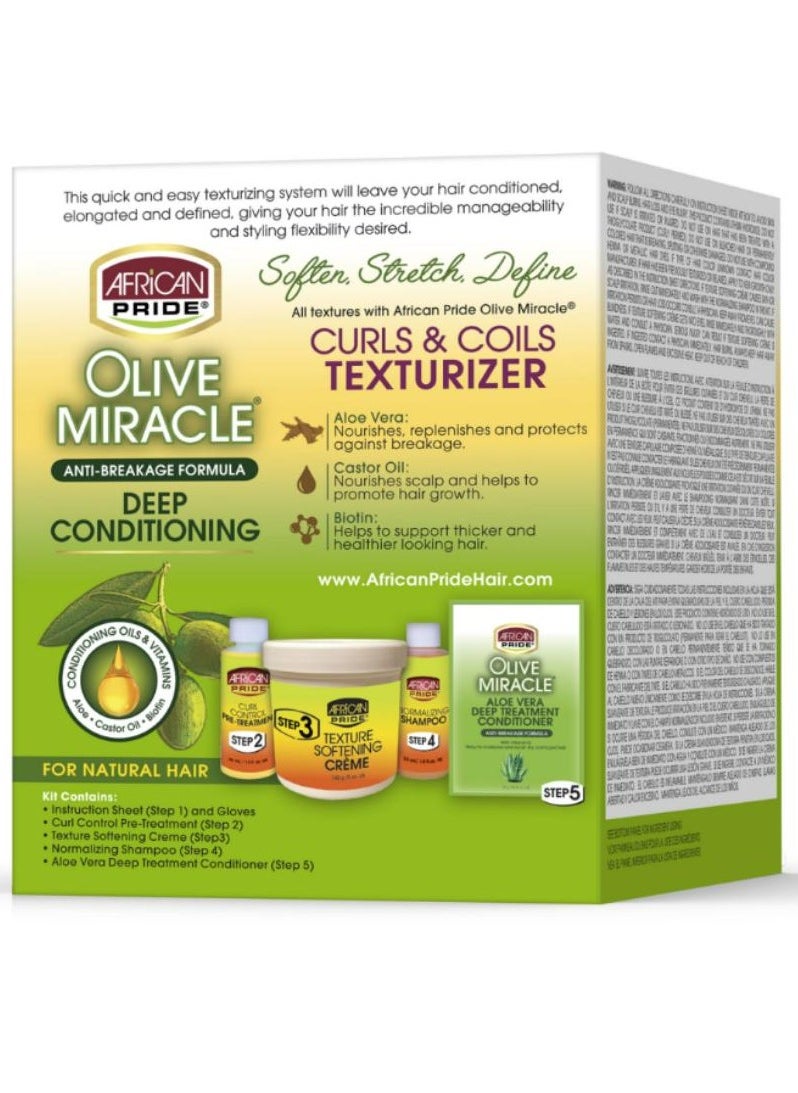 African Pride - Olive Miracle Curls & Coils Texturizer Kit - Image 1