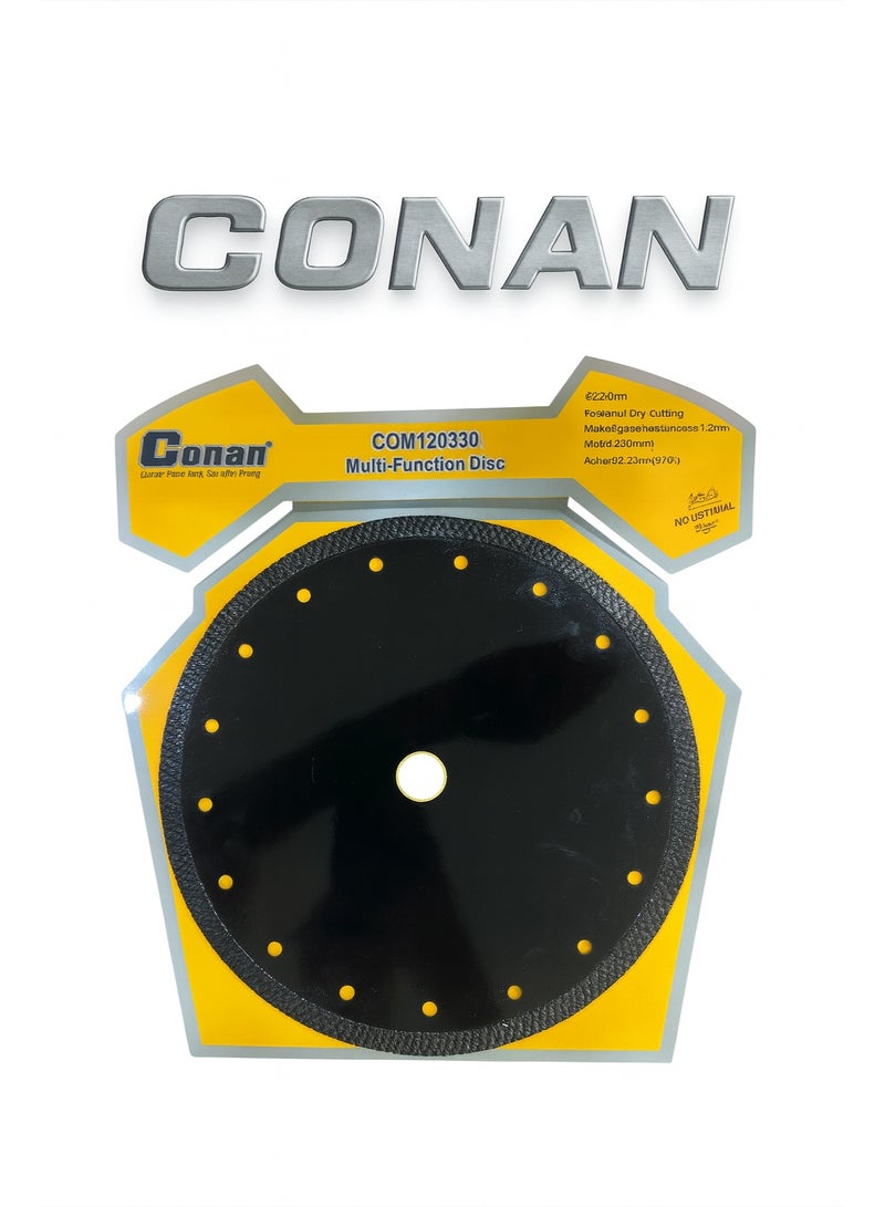 Conan 9" Multi-Function Cutting Disc COM120230 – Wet & Dry Cutting | 1.2mm Metal Base | Max 6600 RPM | For Iron, Steel, Brick & Marble | Industrial Quality Blade - Image 3