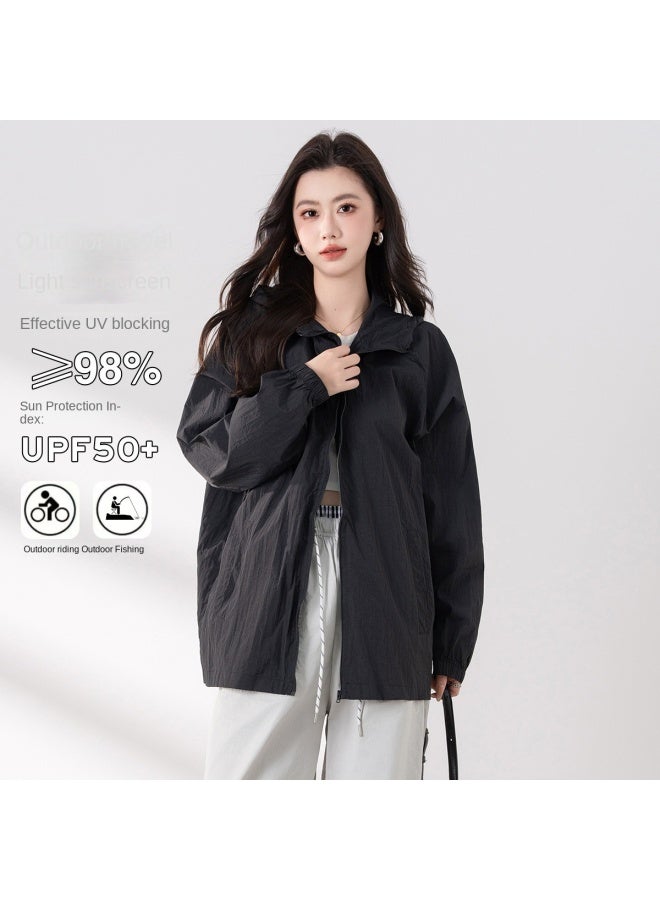 Baleno Summer Lightweight Ice Silk Sun Protection Hoodie For Women Upf50+ Uv-resistant Loose Korean Style Fashion Jacket - Image 2