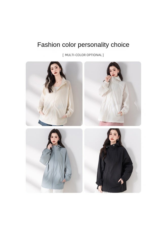 Baleno Summer Lightweight Ice Silk Sun Protection Hoodie For Women Upf50+ Uv-resistant Loose Korean Style Fashion Jacket - Image 3