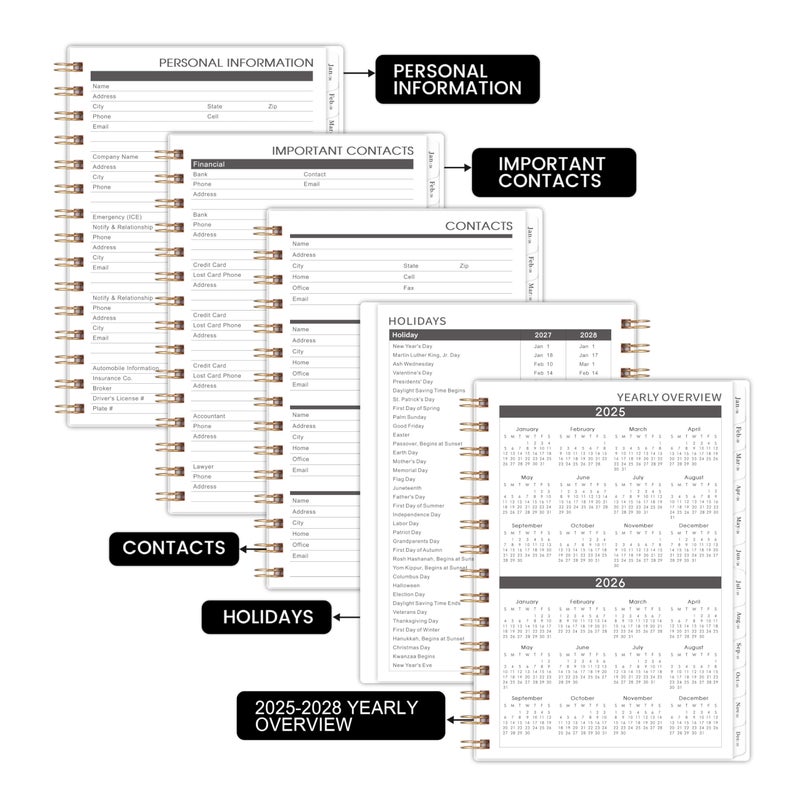 Coboll Monthly Planner 2025-2028 - 3 Year Monthly Planner from July 2025 to June 2028, Monthly Calendar 2025-2028 with Thick Paper, Tabs, 6.4'' x 8.5'' - Image 5