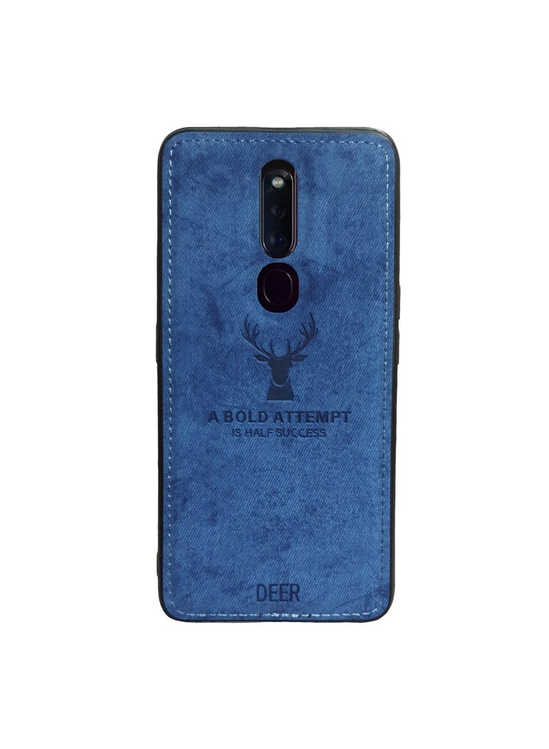 ELMO3EZZ Oppo F11 Pro Digital Luxury Soft Texture Patterned TPU Cloth Case, Dirt-Resistant, Anti-Shock, Anti-Fingerprint, Full Body Protective For Oppo F11 Pro (Blue) - Image 1