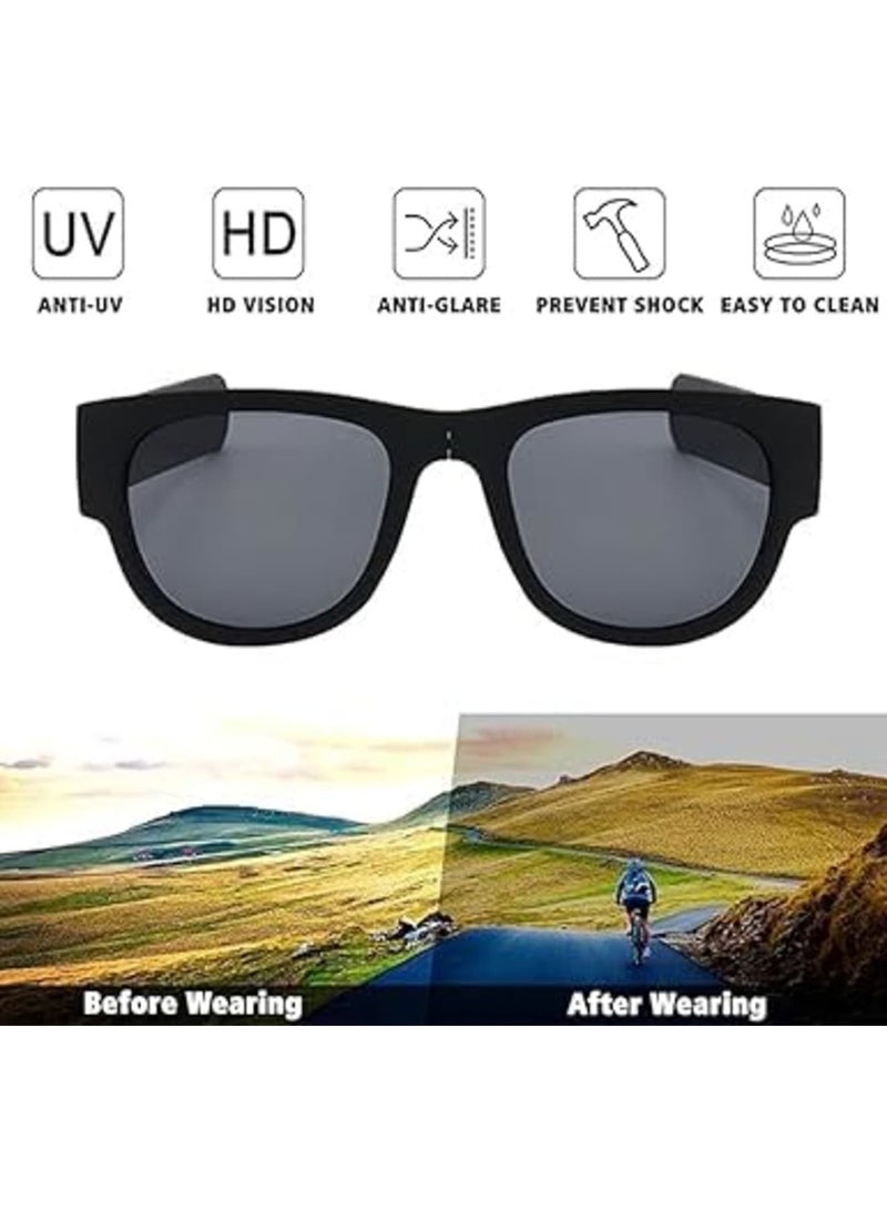 Barakah Folding Sunglasses with Slap Bracelet Arms, Polarized Sport Sunglasses with UV 400 Protection, Ideal for Driving, Fishing, Cycling, Running, Snap to Wrist or Bag - Image 2