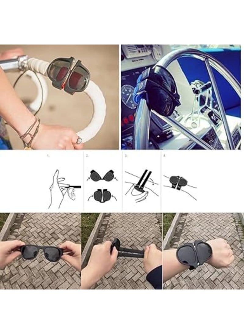 Barakah Folding Sunglasses with Slap Bracelet Arms, Polarized Sport Sunglasses with UV 400 Protection, Ideal for Driving, Fishing, Cycling, Running, Snap to Wrist or Bag - Image 4