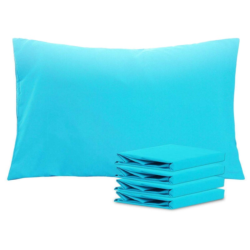 NTBAY Queen Pillowcase Set  4 Pack Brushed Microfiber 20x30 Pillowcases  Soft WrinkleFree FadeResistant StainResistant Blue Pillowcases with Envelope Closure  20x30 Inches Blue