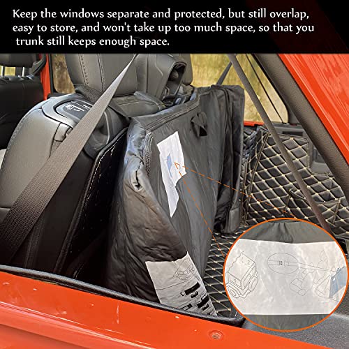 Kujunpao Soft Top Window Storage Bag Fit for Jeep Wrangler Accessories JL JLU JK JKU Sports Sahara Freedom Rubicon 2/4 Door - Image 3