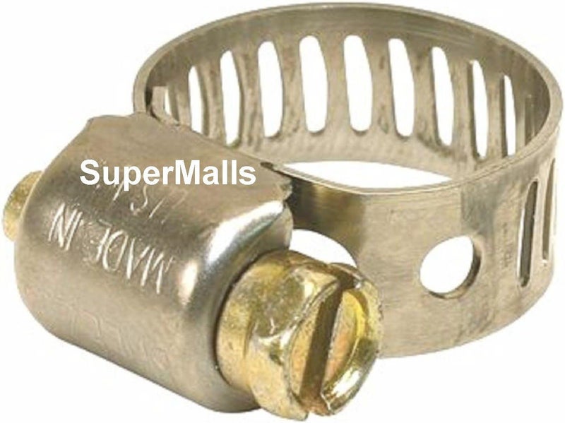 Breeze Pack of 20 Power-Seal Stainless Steel Hose Clamp Worm-Drive SAE Size 4 7/32 Inch to 5/8 Inch Diameter - Image 1