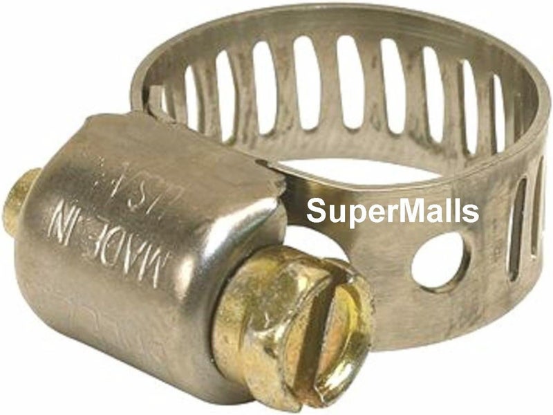 Breeze Pack of 20 Power-Seal Stainless Steel Hose Clamp Worm-Drive SAE Size 4 7/32 Inch to 5/8 Inch Diameter - Image 2