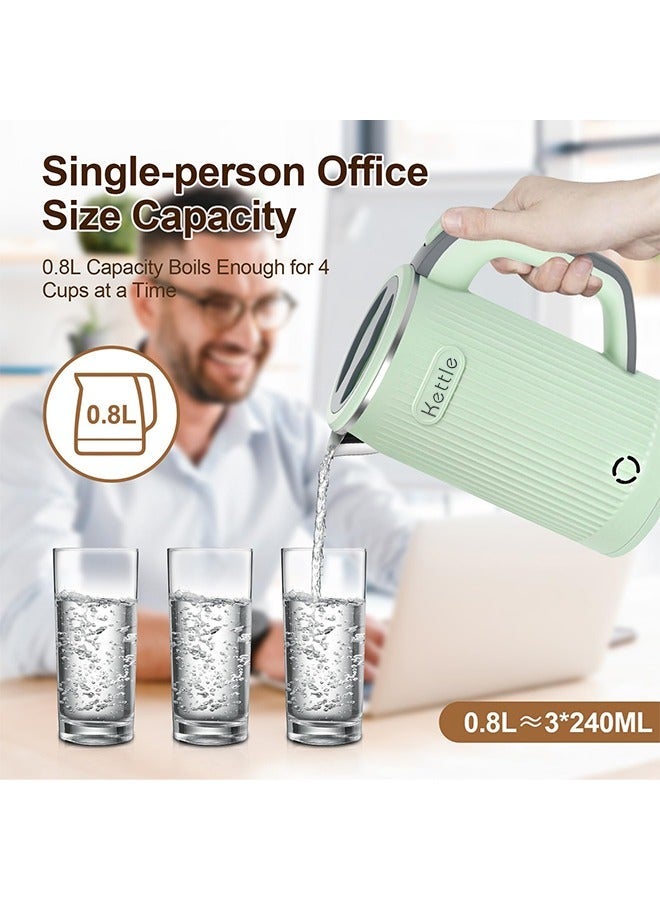 800ML Portable Electric Kettle with UK Plug, Stainless Steel Quick Boiling Travel Electric Bottle, Auto Shut-Off and Dry Burning Protection - Image 2
