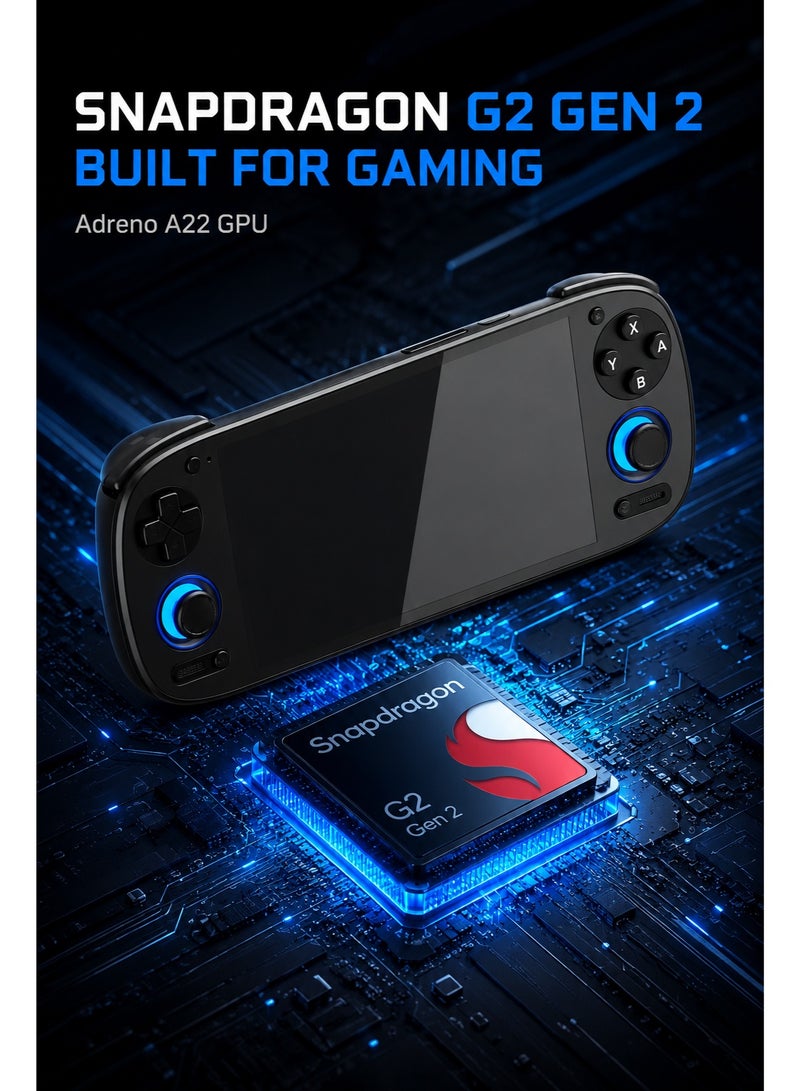 جيب الرجعية جهاز ألعاب محمول Retroid Pocket G2 يعمل بنظام أندرويد، معالج Snapdragon G2 من الجيل الثاني، شاشة لمس AMOLED مقاس 5.5 بوصة بدقة 1080 بكسل، ذاكرة وصول عشوائي 8 جيجابايت، سعة تخزين 128 جيجابايت، عصا تحكم Hall، نظام تشغيل أندرويد 15، واي فاي 6، بطارية 5000 مللي أمبير، لون أسود - Image 3