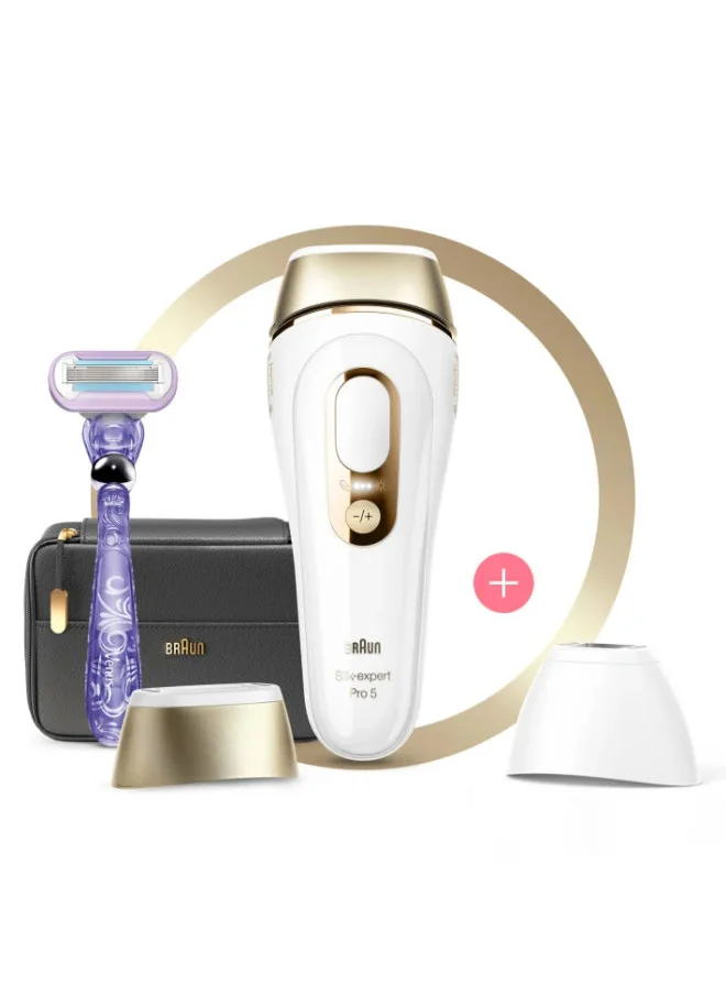 BRAUN Silk·Expert Pro 5, At-Home Laser, Ipl Hair Removal Device, Permanent Visible Hair Removal, 1 Standard And 1 Precision Head & Venus Razor, Gift For Women, Pl5147