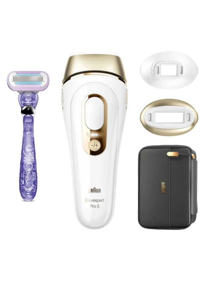 BRAUN Silk·Expert Pro 5, At-Home Laser, Ipl Hair Removal Device, Permanent Visible Hair Removal, 1 Standard And 1 Precision Head & Venus Razor, Gift For Women, Pl5147