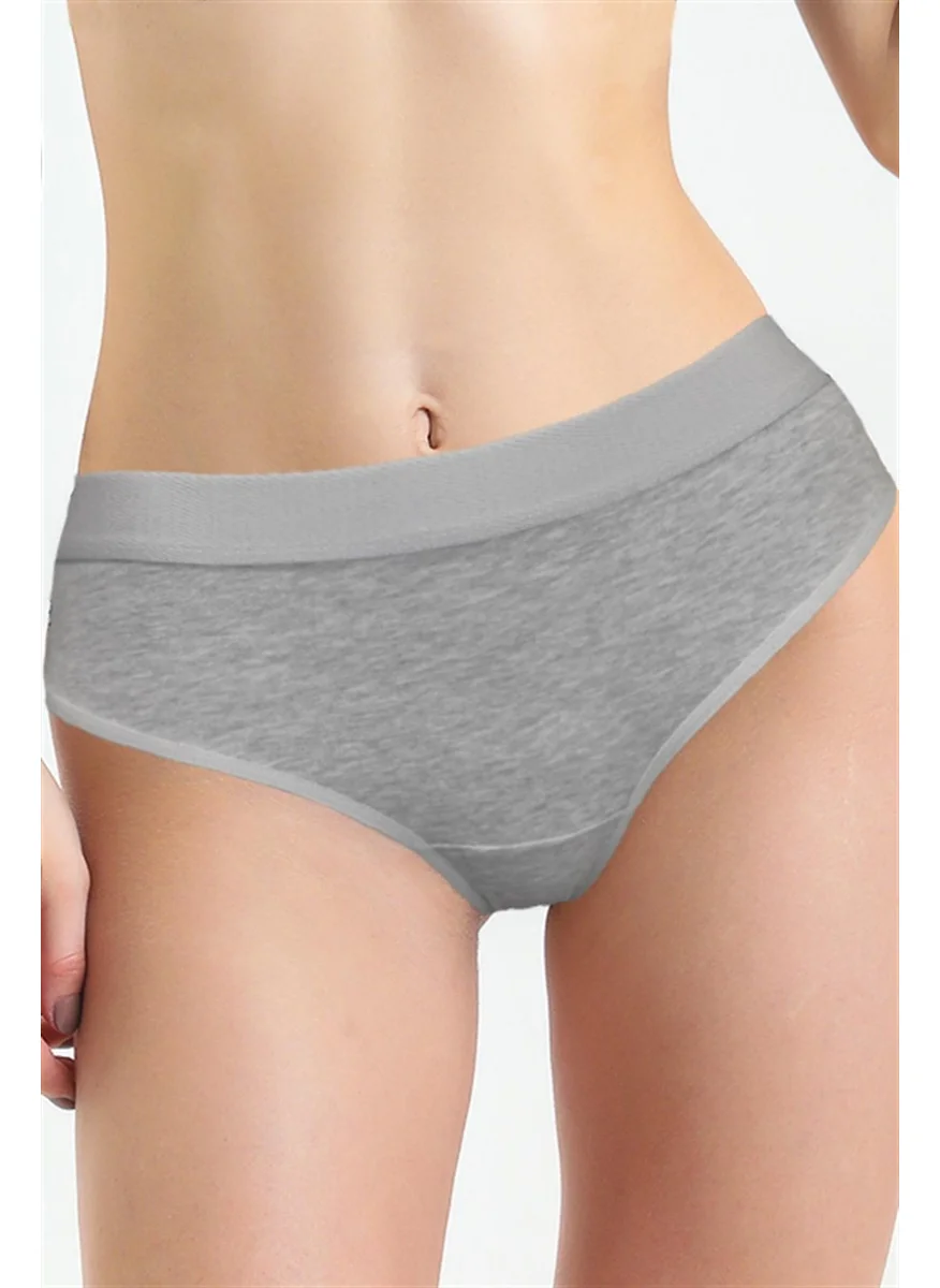 Magic Form 573 Women's Gray Combed Cotton High Waist Panties
