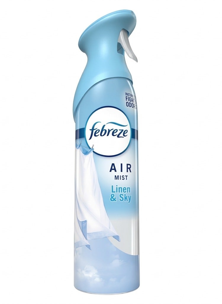 Febreze Air Mist Linen & Sky Scent 250ml Air Freshener Spray, Odor Eliminator, Long Lasting Room Spray, Fresh Fabric Inspired Fragrance for Home Bathroom Bedroom UAE - Image 1