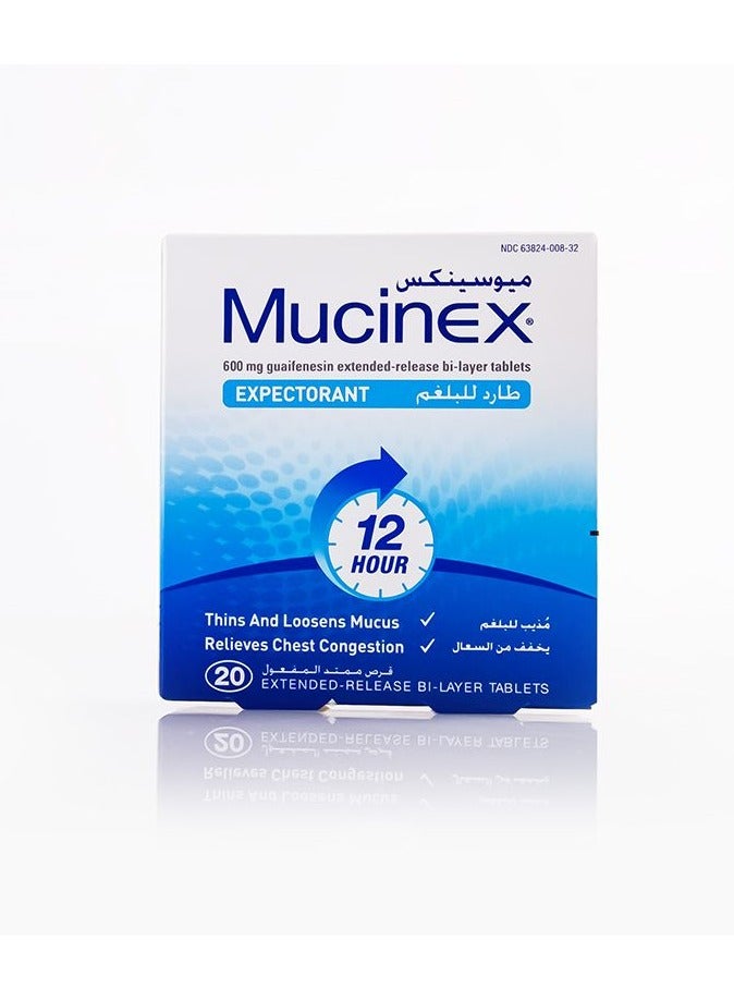 Mucinex Extended Release Bi-layer Cough Relieving Tablets 20s - Image 1