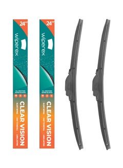 Wiperex WiperEx Wiper Blades for Mercedes-Benz C180/C180 2010 2011 2012 2013 24" + 24" All Weather, Uniform Wiping, Premium Rubber, Perfect Fit, Silent, Reduced Wind Lift, No Marks (Set of 2)  - Image 1