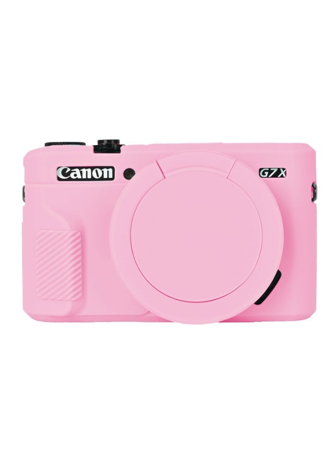 Silicone Gel Camera Case for Canon PowerShot G7x Mark II Protective Rubber Soft Camera Cover Bag (Pink)  - Image 1