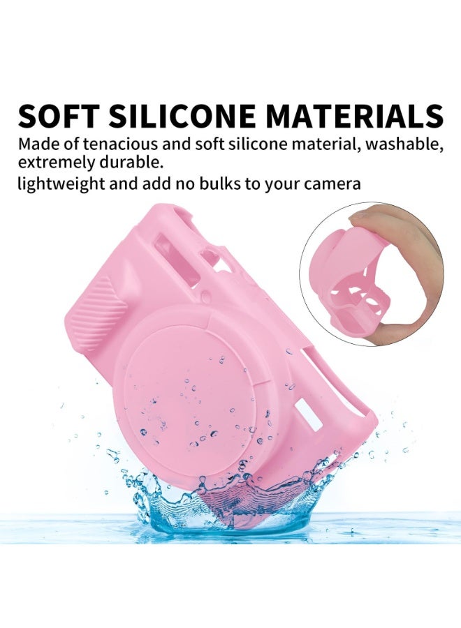 Silicone Gel Camera Case for Canon PowerShot G7x Mark II Protective Rubber Soft Camera Cover Bag (Pink)  - Image 5